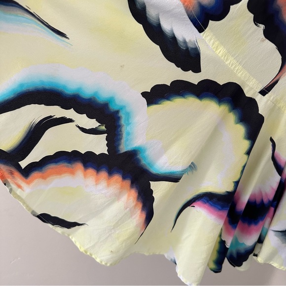 A.L.C. Enzo Printed Flounce Wrap Mini Dress Silk 6 - Picture 9 of 12